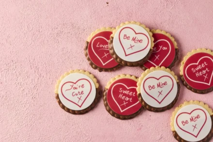 Valentines heart biscuits landscape